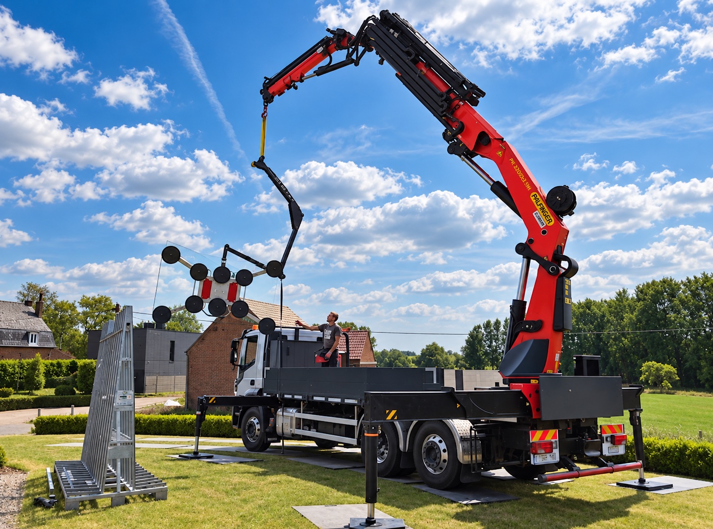 Iveco 6×2 Palfinger 42002 SH + Fly-Jib P060 při práci